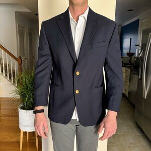 Lauren Ralph Lauren dark navy blue blazer sport coat with gold accents
